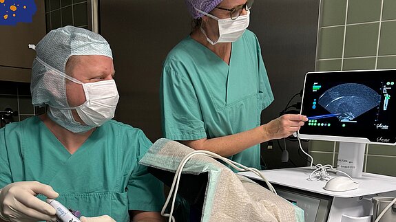 Spezielles Hands-on-Training zur Behandlung von Myomeneln. 